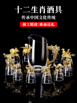 High Face Value White Wine Glass Personal Special Suit Light Extravagant old small wine Wine Pot wine Wine Instrumental commercial One-mouth cup holder