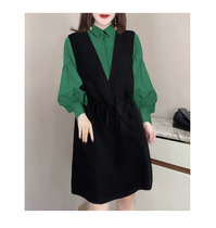 Ports Baozi counter genuine new retro bubble sleeve shirt dress two women's clothing in autumn 2022