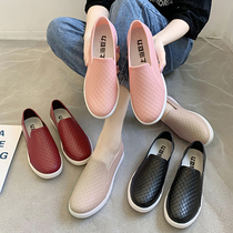 Back Force Rain Shoes Women Fashion Models Outwear Water Shoes Non-slip Rubber Shoes Low Bunch Waterproof Water Boots Fashion Short Barrel Rain Boots Kitchen