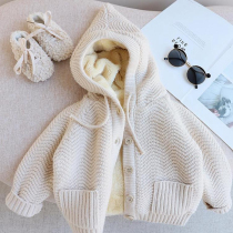 Girl Sweater Sweatshirt Autumn Winter 2021 New Plus Suede Thickened Foreign Air Lamb Suede Jacket Childrens Baby Blouse