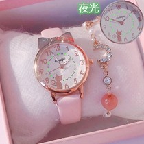 Childrens watch finger-type waterproof luminous girl cute cartoon girl boy boy and primary school student Korean version little fresh