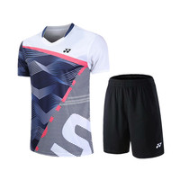 Yuknicks Speed Dry Badminton Suit Sports Suit Short Sleeve Men And Women Couples Table Tennis Clothes Team Customized Competition