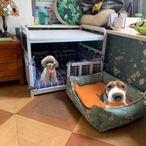 Desk Style Pet Nest Dog Kitty Bed Head Cabinet Net Red Indoor Wooden House Pet Bed Dog Nest All Season Universal