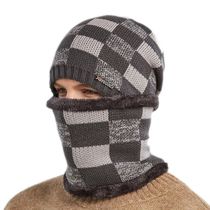 Mens Winter Beanie Hat Scarf Set Warm Fleece Lined Knit Ski
