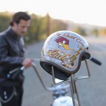 Taiwan Gallop Smoke Eagle Retro 3 4 Small Helmets helmet Helmet Safety Helmet male and female Four Seasons Hand-painted Heygo Black Dog