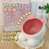 Vivipet Cat Head Bowl Rabbit Grass Shelf Dragon Cat Guinea Pigs Big Grass Basin Ceramic Material Cartoon Molding Capacity Great Easy To Wash