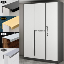 Wardrobe invisible handle through the top modern simple black gold cabinet drawers no punching custom extended door handles