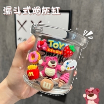 Cartoon ins wind funnel thickened glass ashtray creative home living room office windproof fly ash ashtray