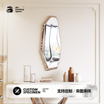 Model room sofa background wall pendant hotel restaurant aisle porch wall decoration stainless steel metal wall decoration