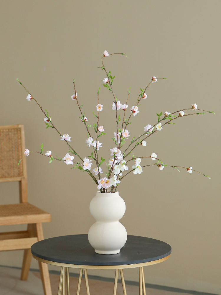 Wintersweet Plum Blossom Branch Artificial/Fake Flower Peach Blossom Chinese Household Decoration Flower Arrangement Living Room Dried Flowers TV Cabinet Decorations