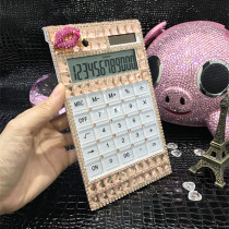 Calculator goddess model diamond-encrusted computer with voice crystal big button portable fashion paste diamond full diamond beautiful look
