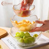 European fruit plate light luxury household living room tea Several high-end snack plate Phnom Penh delicate glass bowl
