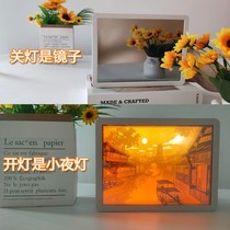 Birthday Gift Advanced Sensation Sisters Guan Lights is a mirror open light is a photocopying paper sculpted light Meaningful Birthday Gift woman