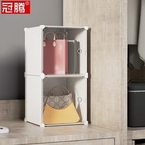 Bag storage artifact dormitory office luxury leather bag hat rack moisture-proof transparent fabric storage cabinet