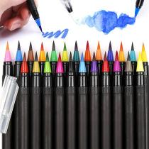 24 Color 48 SOFT HEAD WATER COLOR PEN DRAWING HOOK THREAD HAIRBRUSH PEN FAINTING DOUBLE HEAD WATERCOLOR BRUSH SUIT STUDENT