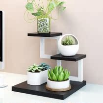 Office Plant Shelve Shelf Green Planting Shelf Desk Balcony Multilayer Floating Window Iron Art Small Flower Shelf Bedroom Multimeat