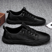 Yerkan Official Web Chef Shoes Mens Kitchen Special Waterproof Non-slip Black Leather Shoes Work Casual A foot pedal sloth