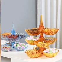 Fruit plate snack living room tea table net red creative fashion plastic multi-layer fruit plate home new high-end candy plate