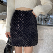 Blank Ginger bright silk half skirt thin and bright silk ~ give your temperament one step in place