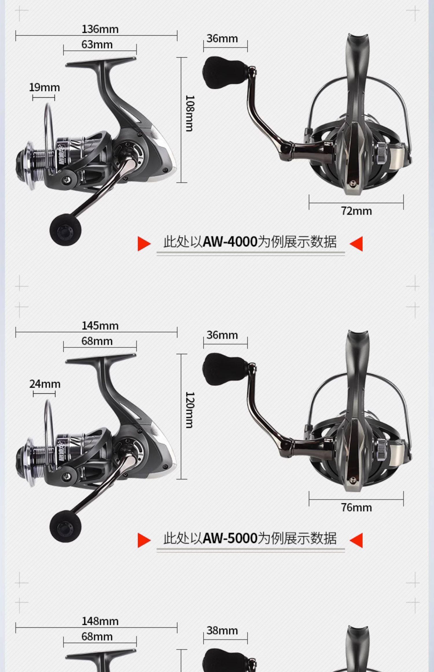 格迪龙渔轮纺车轮全金属摇臂渔轮路亚微物轮海竿远投轮海杆鱼线轮