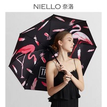 Day Ensemble Original Flower Type Five Fold Sun Umbrella Girls Manual Fold Clear Umbrella Black Glue Sun Protection Sun Protection UV Rays