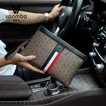 Hand held bag Male genuine leather 2021 new Korean version Trend mens hand bag Bull Leather Hand Grip Bag Casual Large Capacity Clip Bag