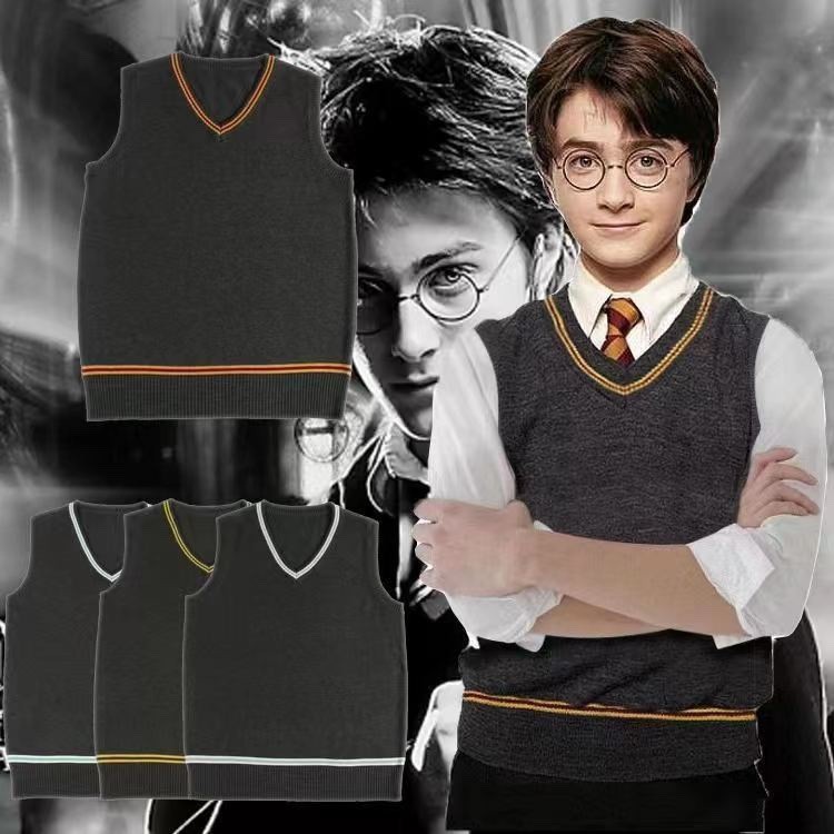 Harry Potter Gran Findo cosplay to vest sweater waistcoat Machia College Wind Harry Potter Scarf Blasting-Taobao