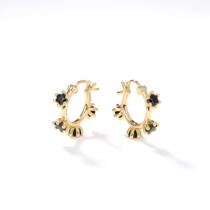 Ear-nail Pearl Europe and America light luxury commuter Modern mini-black zircon