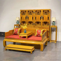 Golden Silk Nangwood Wooden Bed Zambia Blood Sandalwood Noble Princess Bed Modern Solid Wood New Chinese Antique Carved Flower Sofa Customized