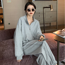 New sports suit womens fall students loose and slim Han version Fashion foreign air and clothing casual Two sets running