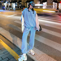 Fashion Sports Suit Womens Autumn Loose Korean version of slim student Wear Clothing Running Leisure Two Sets of Ins