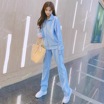 Stars Same Sports Suit Women Spring Autumn Students Loose Korean version Fashion Running sweatshirt Leisure Two sets of foreign air