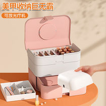 Nail art tool storage box desktop large nail polish glue tool pink finishing box household large capacity tool box