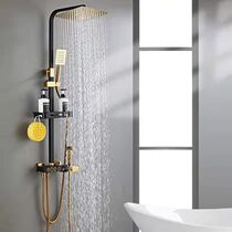 Shower shower faucet set bathroom full copper pressurized bath flower wine intelligent constant temperature digital display special manufacturer direct sales