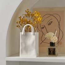 Creative Light Extravaganza Ceramic Bag vase Living room TV Cabinet Flower Arrangement Modern Minimalist Floral Art Decorations Hem