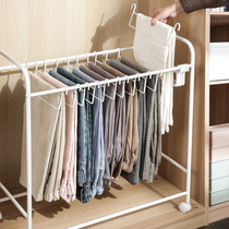Pants storage floor-to-ceiling wardrobe movable shelf display rack for hanging clothes in the home room dedicated to the organizer