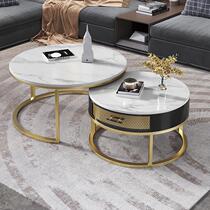 American Light Extravagant Tea Table Extremely Simple Rock Board Creative Modern Minima Living Room Table Home Sensation Size Round Composition