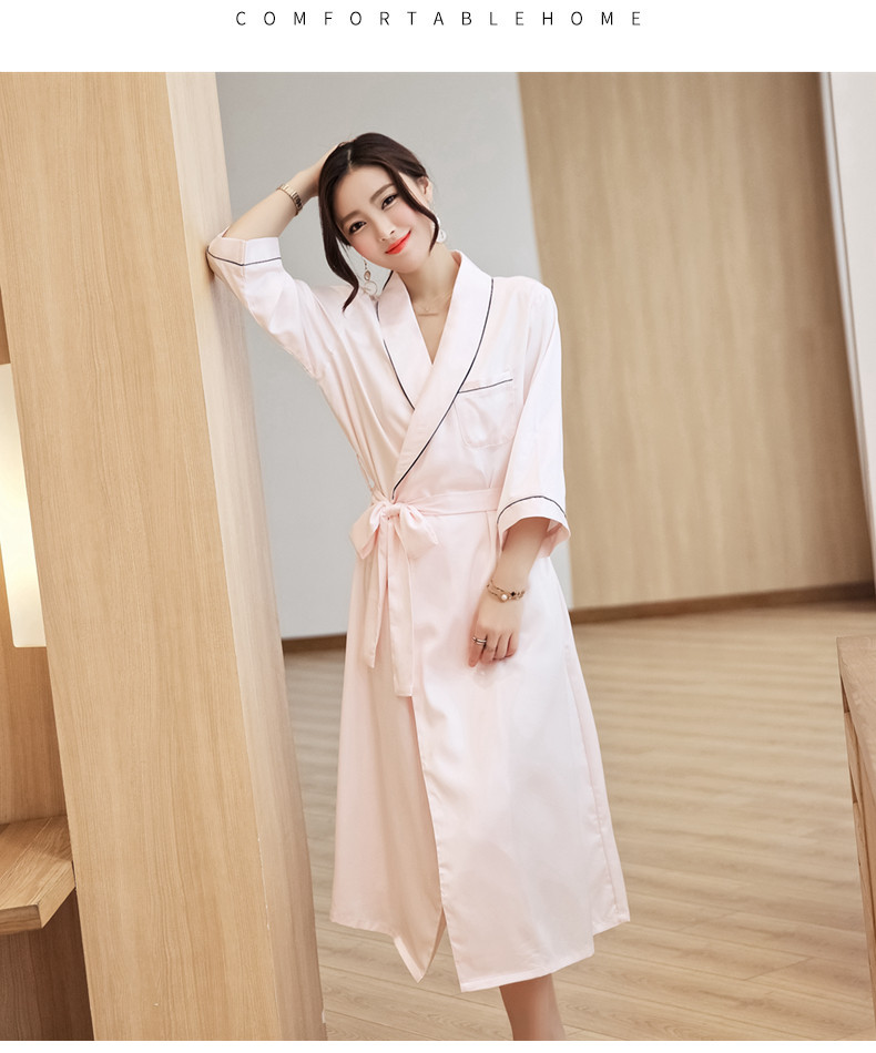性感丝绸睡袍女夏日式和风睡衣浴袍长款春秋薄款浴衣新娘婚礼晨袍