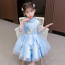 girls' dress new summer 2022 chinese style children's clothes baby girls summer clothes cheongsam princess dress