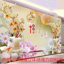 TV background wall fresco self-adhesive painting 8D HD mural horizontal version living room decoration painting view wall 5d landscape painting