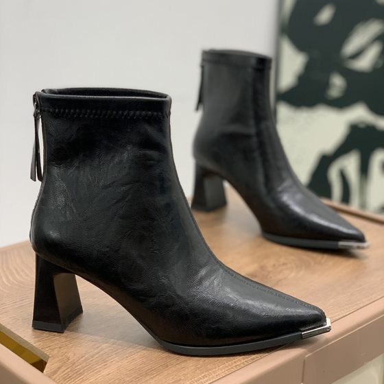 Korean French temperament short boots for women 2024 autumn and winter new versatile simple slim thick heel high heel commuting fashion boots Korean French temperament short boots for women 2024 autumn and winter new versatile simple slim thick heel high heel commuting fashion boots