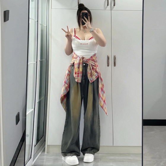 300*0.5kg fat mm large size wide-leg jeans for women American high street washing loose and versatile slim drooping trousers
300*0.5kg fat mm large size wide-leg jeans for women American high street washing loose and versatile slim drooping trousers