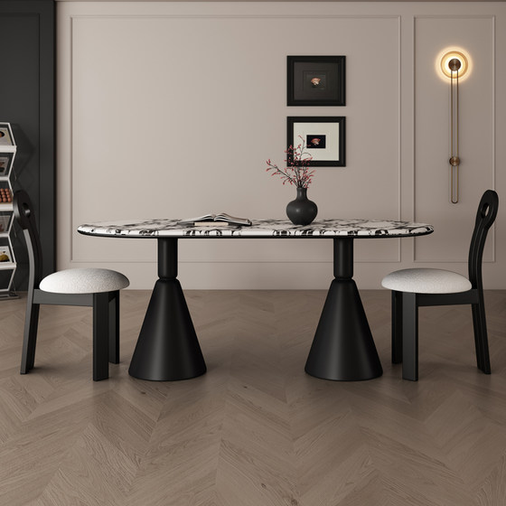 Natural marble dining table Polarh rounded minimalist small apartment French cream -style cream -style sacred grail dining table
Natural marble dining table Polarh rounded minimalist small apartment French cream -style cream -style sacred grail dining table
