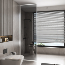 Ultra-narrow light luxurious high-transparent frame ultra-white water ripple gray glass bathroom partition dry and wet separation bathroom glass screen