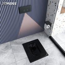 Farnsa sanitary black squat embedded hidden sensing into wall water tank dark pool squat crater