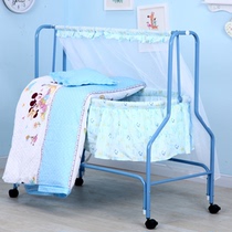 Baby Crack Bed Little Cradle Newborn Bed Cradle with Mosquito Net Multi-functional BB Bed with Roller Sleeping Basket