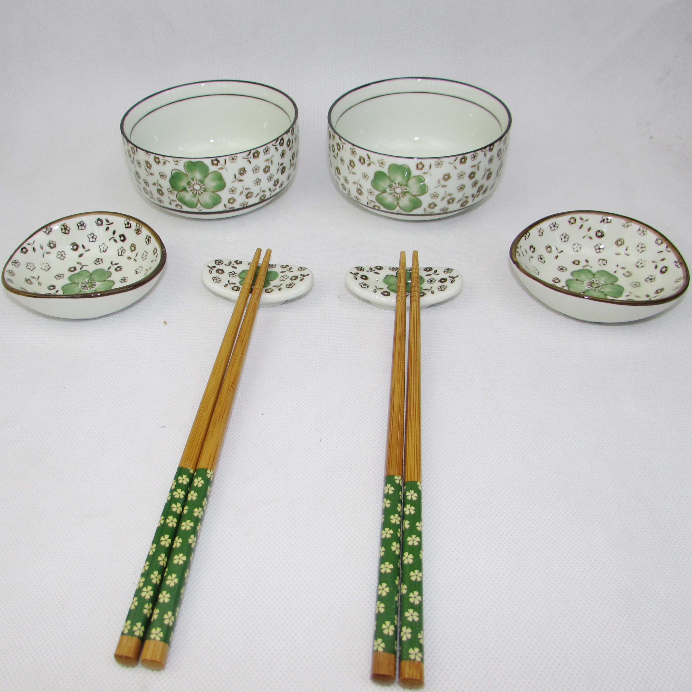 厂家批发定制烂漫系列两碗两筷商务礼盒套装手彩釉下彩可印logo