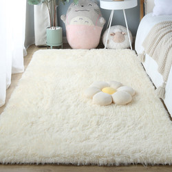 Carpet bedroom bedside blanket girls room decoration internet celebrity photo blanket Japanese princess style white long hair floor mat