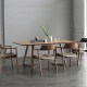 Light luxury solid wood long dining table log round table coffee table coffee Nordic backrest armrest multi-person Hiroshima table and chair combination Light luxury solid wood long dining table log round table coffee table coffee Nordic backrest armrest multi-person Hiroshima table and chair combination