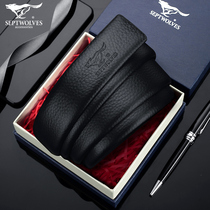 Seven Wolves Without Head Leather Belt Male Dermis Not Taking The Lead Automatic Cingulum Height Gear Brand Pure Bull Leather Belt Tide